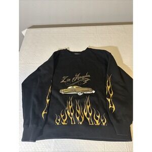 Forever‎ 21 Hotwheels Black Sweatshirt Women Sz Large Los Angeles Car
